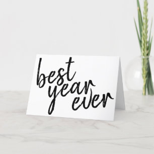 6 Foto Collage met Best Year Ever Zwart Wit Feestdagen Kaart