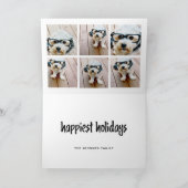 6 Foto collage met beste jaar ooit zwart wit Feestdagen Kaart (Binnen)