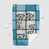 6 Foto Collage met Blues met eenvoudige witte naam Golfhanddoek (Insitu)