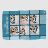 6 Foto Collage met Blues met eenvoudige witte naam Golfhanddoek (Horizontaal)