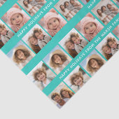 6 Foto collage met Happy Holiday-tekst Aqua Blauwg Tissuepapier (Detail)