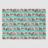 6 Foto collage met Happy Holiday-tekst Aqua Blauwg Tissuepapier (Voorkant)