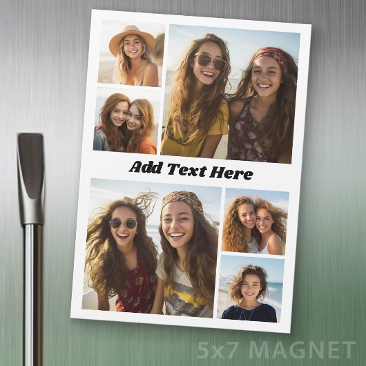 6 Foto Collage Met Tekst - Koelkastmagneet