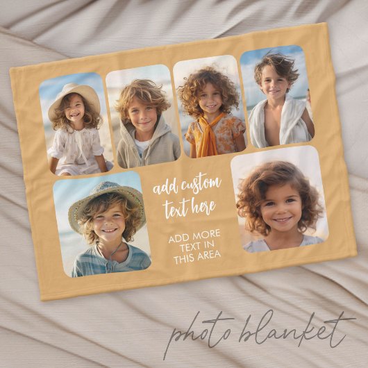 6 foto collage met trendy bounce script fleece deken