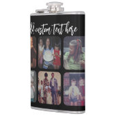 6 Foto Collage met trendy bounce script - zwart Heupfles (Links)