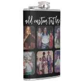 6 Foto Collage met trendy bounce script - zwart Heupfles (Rechts)