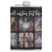 6 Foto Collage met trendy bounce script - zwart Heupfles (Voorkant)