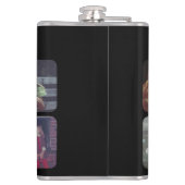 6 Foto Collage met trendy bounce script - zwart Heupfles (Achterkant)