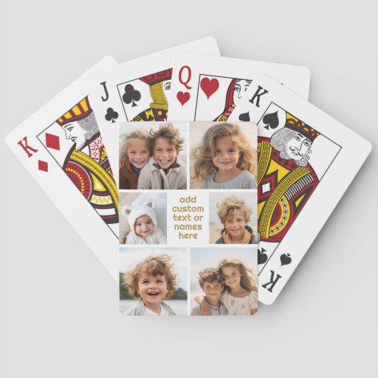 6 Foto Collage Minimalist - wit en goud Pokerkaarten (Achterkant)