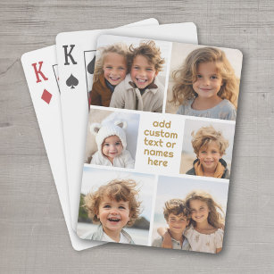 6 Foto Collage Minimalist - wit en goud Pokerkaarten