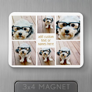 6 Foto Collage Minimalistisch - Goud en Wit Magneet