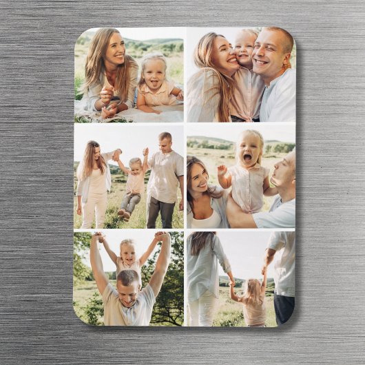 6 Foto Collage Modern Sober Magneet
