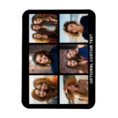 6 Foto Collage Optionele tekst -- CAN Bewerk Kleur Magneet (Verticaal)