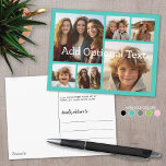 6 Foto Collage optionele tekst — KAN blauw bewerke Briefkaart<br><div class="desc">Voeg je favoriete foto's toe aan deze leuke sjabloon. U kunt vierkante foto's of om het even welke foto's voor dit net gebruiken.</div>