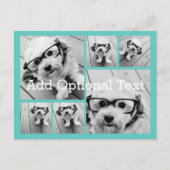 6 Foto Collage optionele tekst — KAN blauw bewerke Briefkaart (Voorkant)