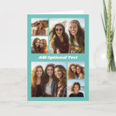 6 Foto Collage optionele tekst — KAN blauw bewerke Kaart (Voorkant)