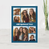 6 Foto Collage optionele tekst — KAN blauw bewerke Kaart (Voorkant)