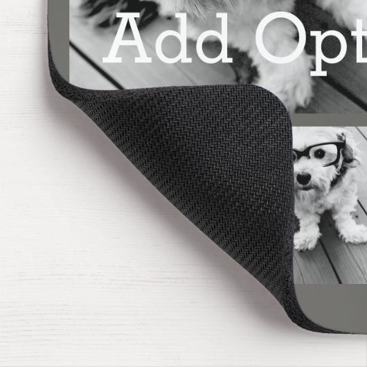 6 Foto Collage optionele tekst — KAN Grijs bewerke Muismat (Hoek)