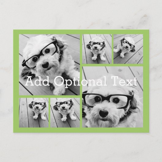 6 Foto Collage optionele tekst — KAN groen bewerke Briefkaart (Voorkant)