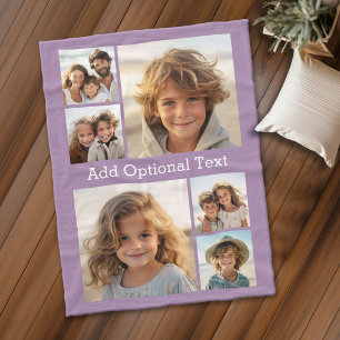 6 Foto Collage optionele tekst — KAN Kleur bewer Fleece Deken