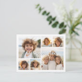 6 Foto Collage optionele tekst — KAN Kleur bewerke Briefkaart (Staand voorkant)