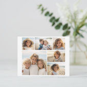 6 Foto Collage optionele tekst — KAN Kleur bewerke Briefkaart (Staand voorkant)