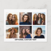 6 Foto Collage optionele tekst — KAN Kleur bewerke Briefkaart (Voorkant)