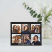 6 Foto Collage optionele tekst — KAN Kleur bewerke Briefkaart (Staand voorkant)