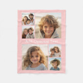6 Foto Collage optionele tekst — KAN Kleur bewerke Fleece Deken (Voorkant)