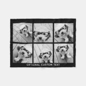 6 Foto Collage optionele tekst — KAN Kleur bewerke Fleece Deken (Voorkant (Horizontaal))