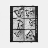 6 Foto Collage optionele tekst — KAN Kleur bewerke Fleece Deken (Voorkant)