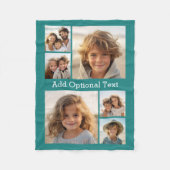 6 Foto Collage optionele tekst — KAN Kleur bewerke Fleece Deken (Voorkant)