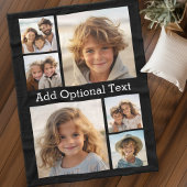 6 Foto Collage optionele tekst — KAN Kleur bewerke Fleece Deken