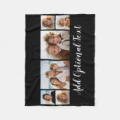 6 Foto Collage optionele tekst — KAN Kleur bewerke Fleece Deken (Voorkant)