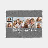 6 Foto Collage optionele tekst — KAN Kleur bewerke Fleece Deken (Voorkant (Horizontaal))