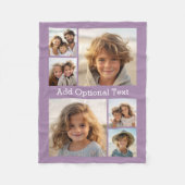 6 Foto Collage optionele tekst — KAN Kleur bewerke Fleece Deken (Voorkant)