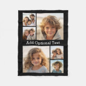 6 Foto Collage optionele tekst — KAN Kleur bewerke Fleece Deken (Voorkant)