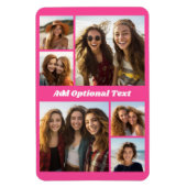 6 Foto Collage optionele tekst — KAN Kleur bewerke Magneet (Verticaal)