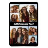 6 Foto Collage optionele tekst — KAN Kleur bewerke Magneet (Verticaal)