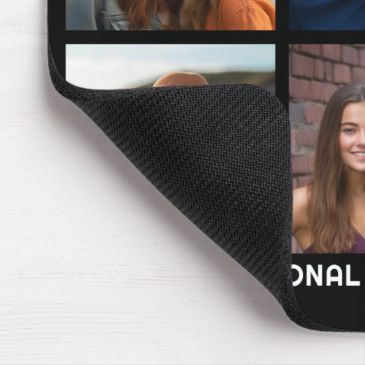 6 Foto Collage optionele tekst — KAN Kleur bewerke Muismat (Hoek)