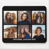 6 Foto Collage optionele tekst — KAN Kleur bewerke Muismat (Voorkant)