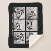 6 Foto Collage optionele tekst — KAN Kleur bewerke Sherpa Deken (Voorkant)