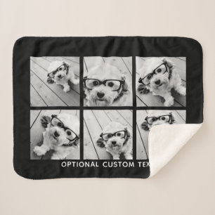 6 Foto Collage optionele tekst — KAN Kleur bewerke Sherpa Deken