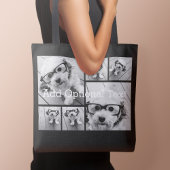 6 Foto Collage optionele tekst — KAN Kleur bewerke Tote Bag