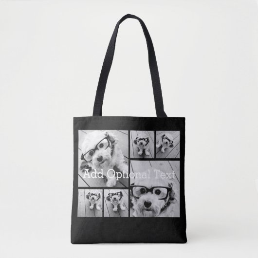 6 Foto Collage optionele tekst — KAN Kleur bewerke Tote Bag (Voorkant)