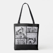 6 Foto Collage optionele tekst — KAN Kleur bewerke Tote Bag (Achterkant)