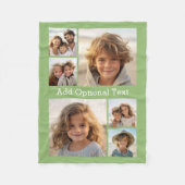 6 Foto Collage optionele tekst — KAN Limoen bewerk Fleece Deken (Voorkant)