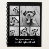 6 Foto Collage optionele tekst — Kan zwart bewerke Planner (Voorkant)