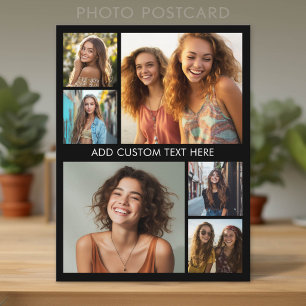 6 Foto Collage Optionele tekst -- Kleur aanpasbaar Briefkaart