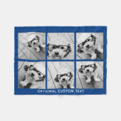 6 Foto Collage optionele tekst — koninklijk blauw Fleece Deken (Voorkant (Horizontaal))